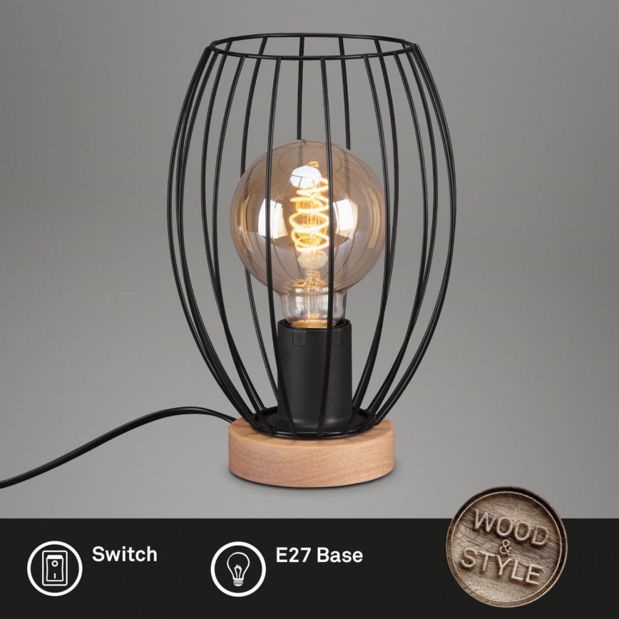 Brilo - Lámpara de mesa WAKTU 1xE27/25W/230V árbol de caucho
