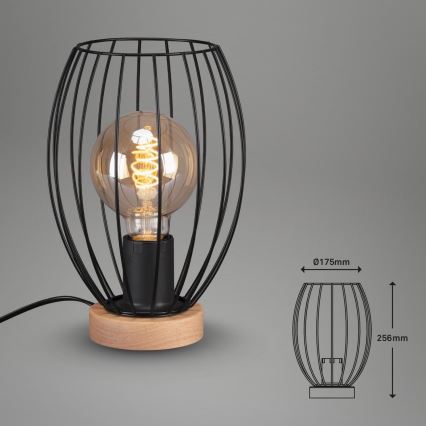 Brilo - Lámpara de mesa WAKTU 1xE27/25W/230V árbol de caucho