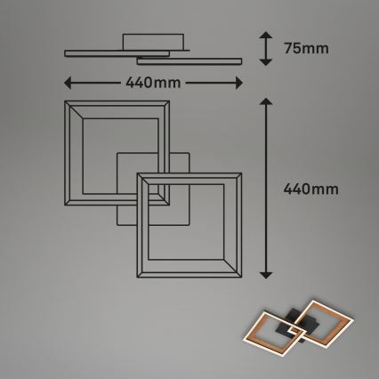 Brilo - Lámpara de techo LED regulable FRAME 2xLED/11W/230V