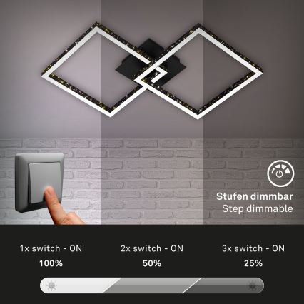 Brilo - Lámpara de techo LED regulable FRAME 2xLED/9W/230V