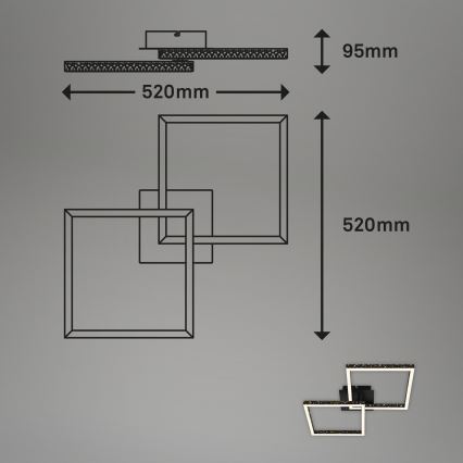 Brilo - Lámpara de techo LED regulable FRAME 2xLED/9W/230V