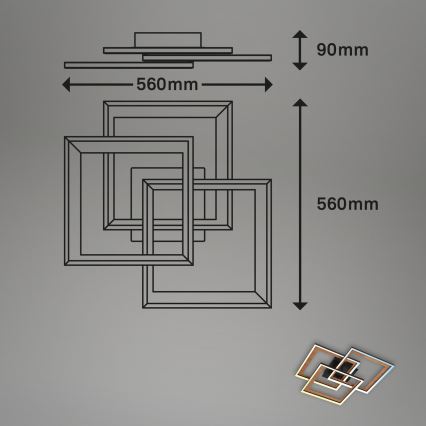 Brilo - Lámpara de techo LED regulable FRAME LED/45W/230V 2700-6500K + control remoto