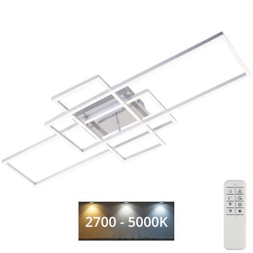 Brilo - Lámpara de techo LED regulable FRAME LED/51W/230V 2700-5000K cromo mate + control remoto