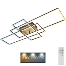 Brilo - Lámpara de techo LED regulable FRAME LED/51W/230V 2700-5000K marrón/dorado + control remoto