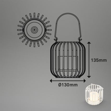 Brilo - LED Regulable Recargable exterior lámpara de mesa LED/2W/5V IP44 blanco