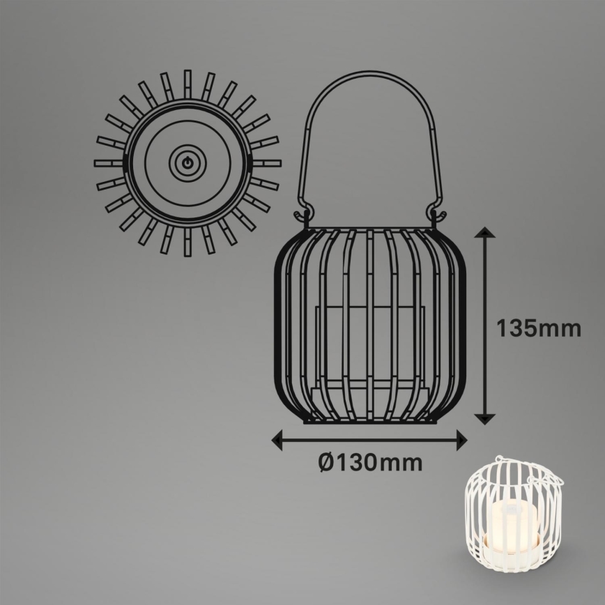 Brilo - LED Regulable Recargable exterior lámpara de mesa LED/2W/5V IP44 blanco