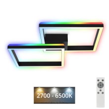Brilo - LED RGBW Lámpara de techo regulable FRAME 2xLED/17W/230V 2700-6500K + control remoto