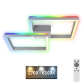 Brilo - LED RGBW Lámpara de techo regulable FRAME 2xLED/17W/230V 2700-6500K + control remoto