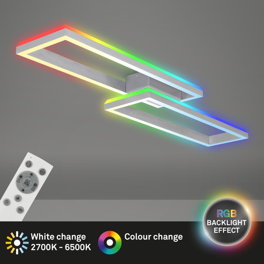 Brilo - LED RGBW Lámpara de techo regulable FRAME 2xLED/21W/230V 2700-6500K + control remoto