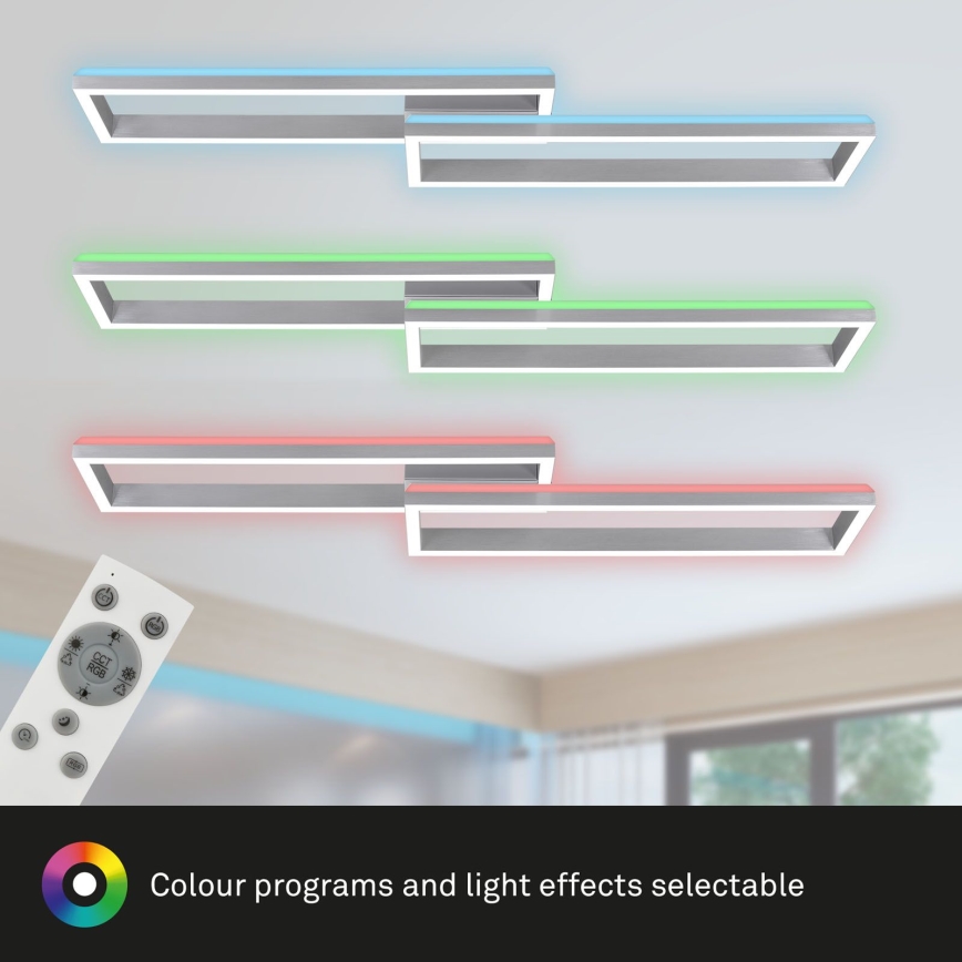 Brilo - LED RGBW Lámpara de techo regulable FRAME 2xLED/21W/230V 2700-6500K + control remoto