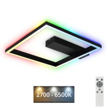 Brilo - LED RGBW Lámpara de techo regulable FRAME LED/18W/230V 2700-6500K + control remoto