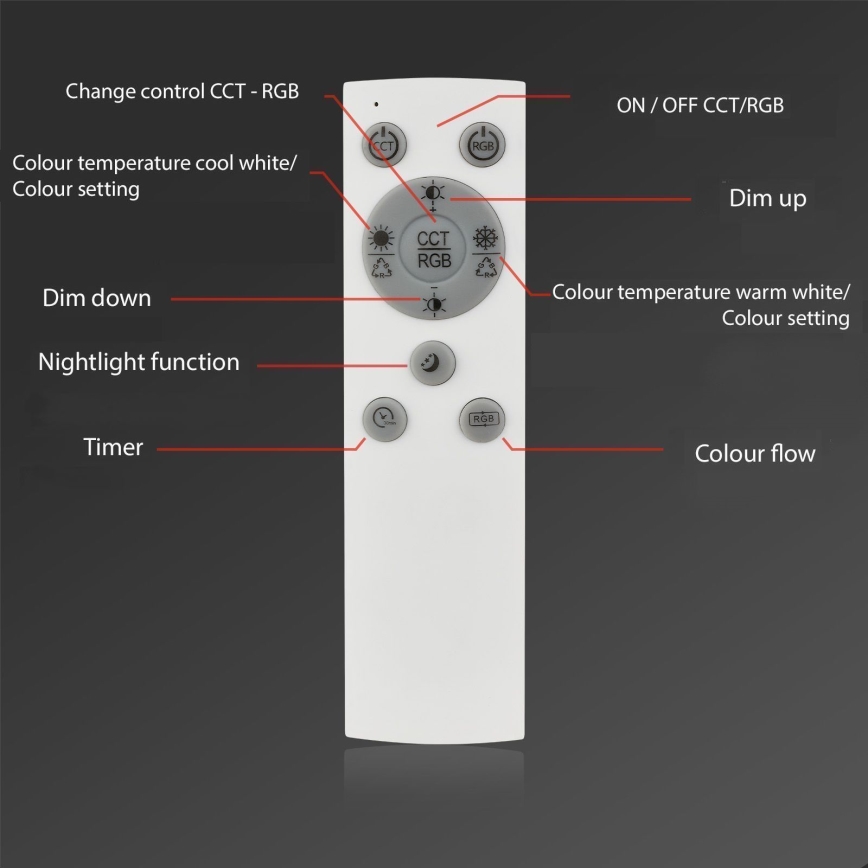 Brilo - LED RGBW Lámpara de techo regulable FRAME LED/18W/230V 2700-6500K + control remoto