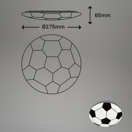 Brilo - Plafón LED infantil FOTBALL LED/12W/230V