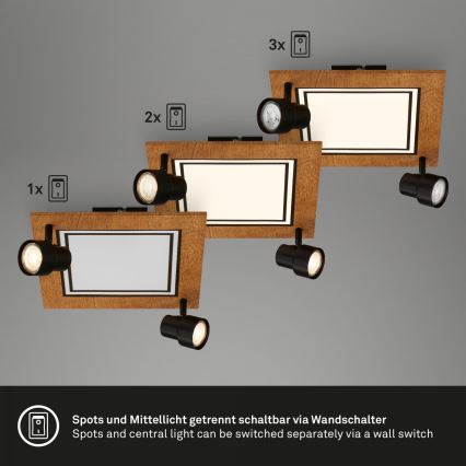 Brilo - Plafón LED LED/12W/230V + 2xGU10/9W 3000K