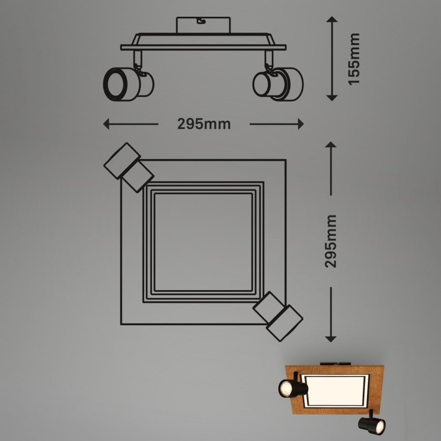 Brilo - Plafón LED LED/12W/230V + 2xGU10/9W 3000K
