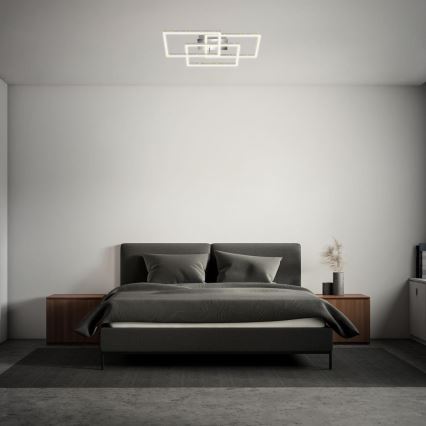 Brilo - Plafón LED regulable FRAME LED/57W/230V 3000K cromo mate