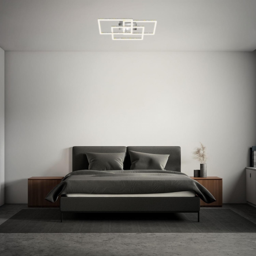 Brilo - Plafón LED regulable FRAME LED/57W/230V 3000K cromo mate