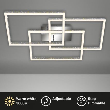 Brilo - Plafón LED regulable FRAME LED/57W/230V 3000K cromo mate