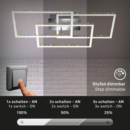 Brilo - Plafón LED regulable FRAME LED/57W/230V 3000K cromo mate