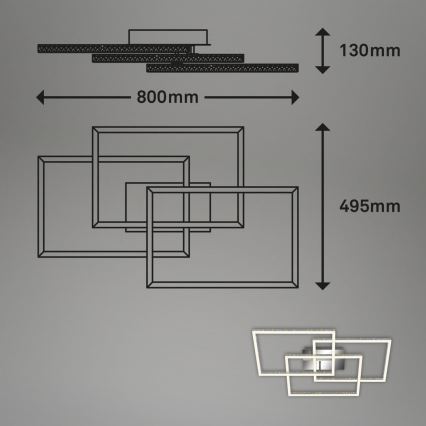 Brilo - Plafón LED regulable FRAME LED/57W/230V 3000K cromo mate