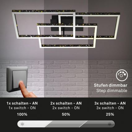 Brilo - Plafón LED regulable FRAME LED/57W/230V 3000K negro