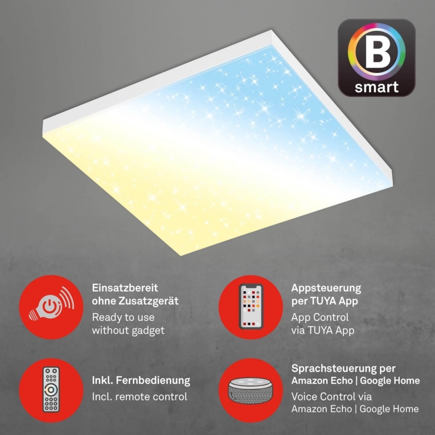Brilo - Plafón LED regulable FRAMELESS LED/24W/230V 3000-6500K Wi-Fi Tuya + control remoto