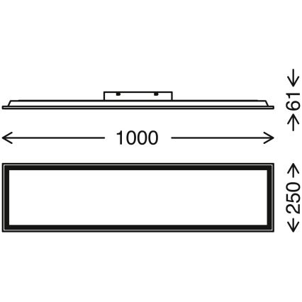 Brilo - Plafón LED regulable PIATTO LED/24W/230V 3000-6500K 100x25 cm + control remoto