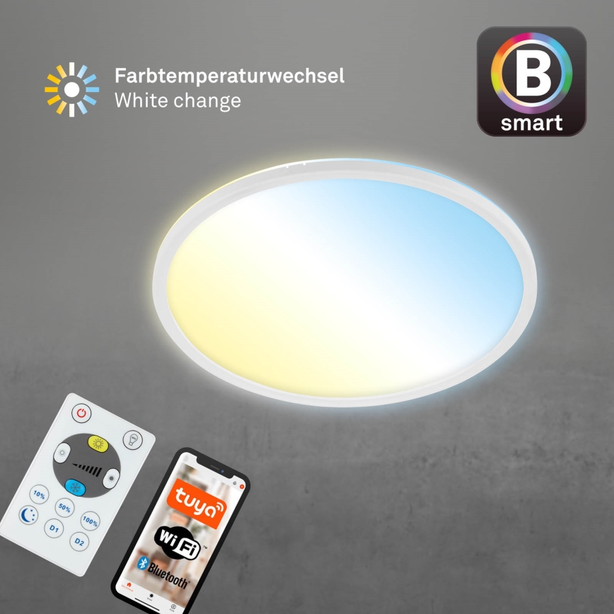 Brilo - Plafón LED regulable SLIM LED/22W/230V 2700-6500K Wi-Fi Tuya + control remoto