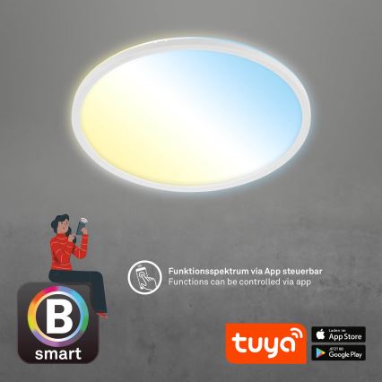 Brilo - Plafón LED regulable SLIM LED/22W/230V 2700-6500K Wi-Fi Tuya + control remoto