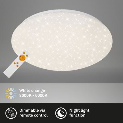 Brilo - Plafón LED regulable STARRY SKY LED/22W/230V 3000-6000K + control remoto