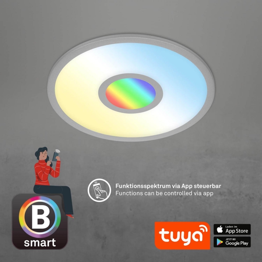 Brilo - Plafón LED RGB regulable CENTRO LED/24W/230V 2700-6500K Wi-Fi Tuya + control remoto