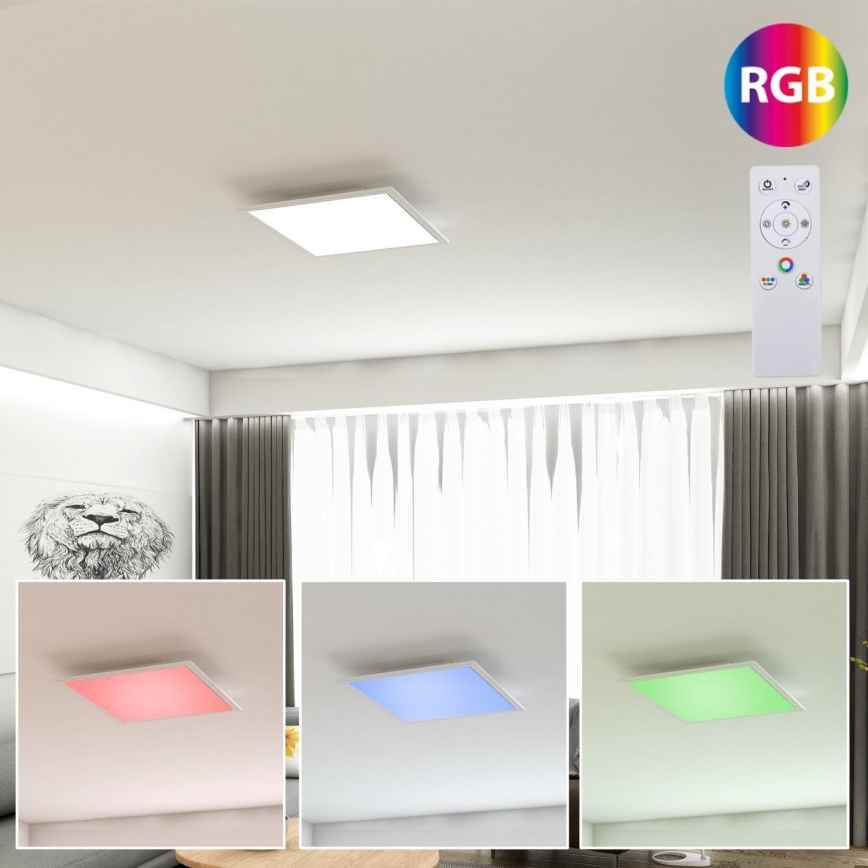 Brilo - Plafón LED RGB regulable COLOUR LED/15W/230V 3000-6500K + control remoto