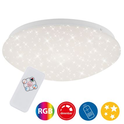 Brilo - Plafón regulable RGBW STARRY SKY LED/10W/230V + control remoto