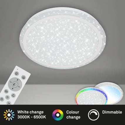 Brilo - Plafón regulable RGBW STARRY SKY LED/24W/230V 3000-6500K + control remoto