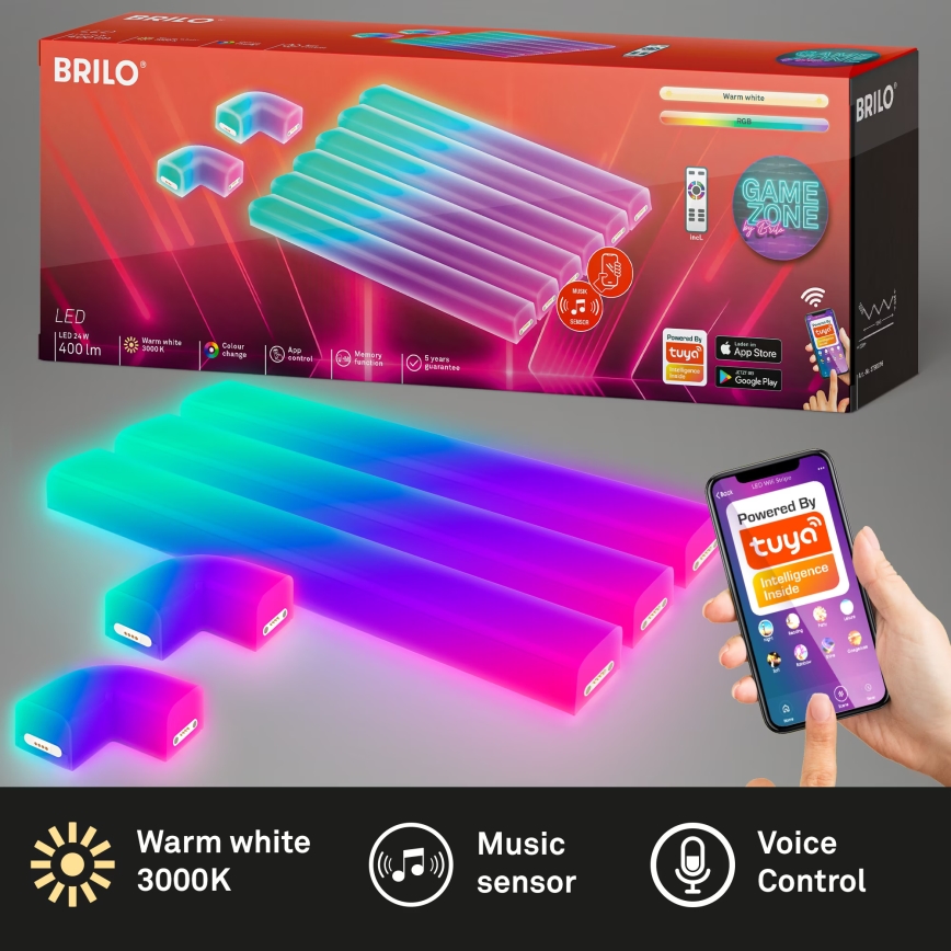 Brilo - Riel de luz regulable LED RGBIC Smart LED/24W/230V Wi-Fi Tuya