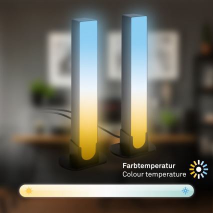 Brilo - SET 2x LED RGBIC Lámpara de mesa regulable LED/12W/230V 3000-6500K Wi-Fi Tuya
