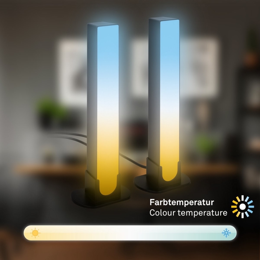 Brilo - SET 2x LED RGBIC Lámpara de mesa regulable LED/12W/230V 3000-6500K Wi-Fi Tuya