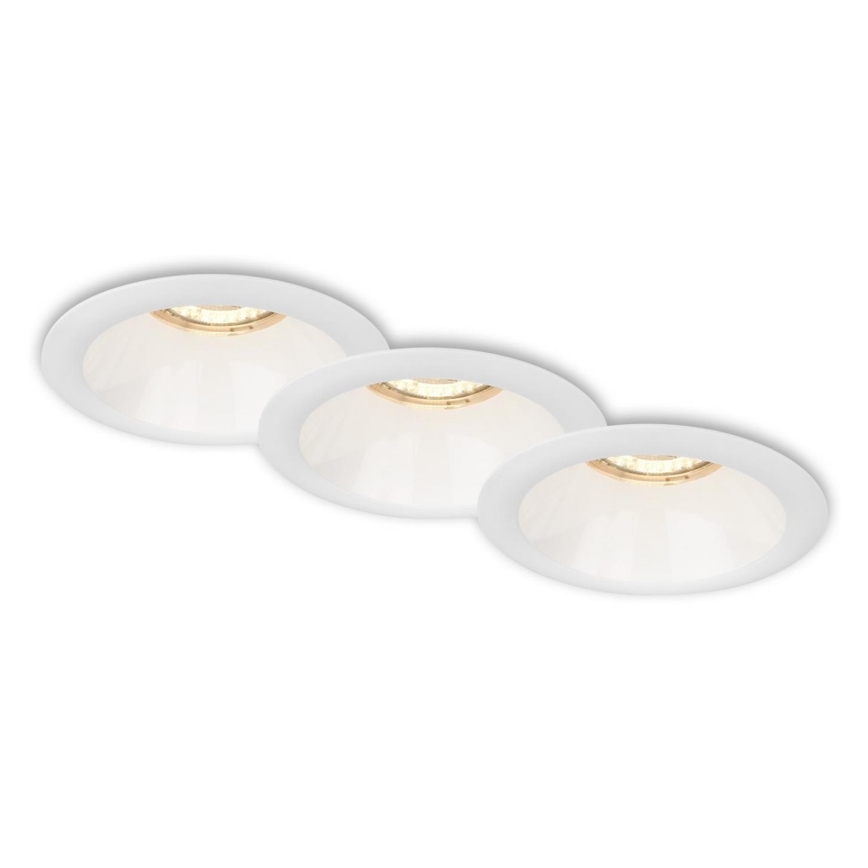 Brilo - SET 3x Lámpara empotrable de baño 1xGU10/9W/230V IP23 blanco