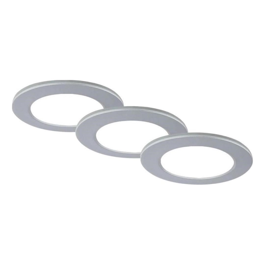 Brilo - SET 3x Lámpara empotrable de baño LED LED/4W/230V IP44 3000/4000K plata