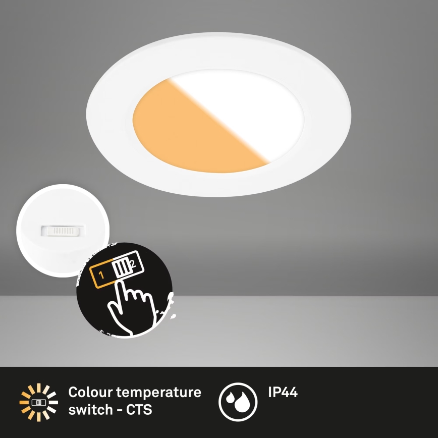 Brilo - SET 3x Lámpara empotrable de baño LED LED/4W/230V IP44 3000/4000K blanco