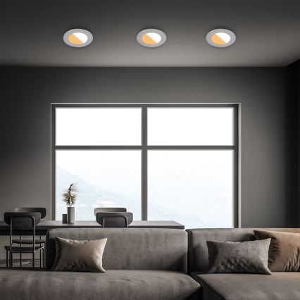 Brilo - SET 3x Lámpara empotrable de baño LED LED/4W/230V IP44 3000/4000K plata