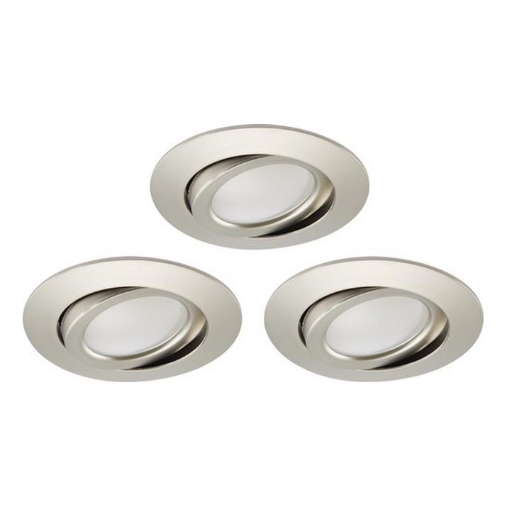 Brilo - SET 3x Lámpara empotrable de baño LED regulable LED/5W/230V IP23 cromo mate