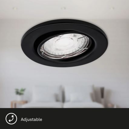 Brilo - SET 3x Lámpara empotrada LED para baños 1xGU10/5W/230V IP23 negro