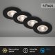 Brilo - SET 4x Lámpara empotrada LED para baños LED/4,9W/230V IP44 negro