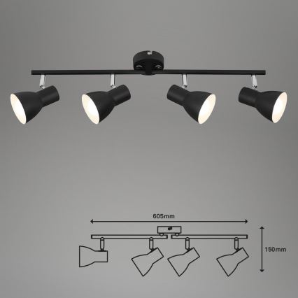 Briloner 10698890 - Foco 4xE14/25W/230V negro