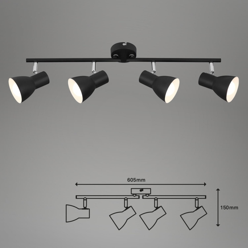 Briloner 10698890 - Foco 4xE14/25W/230V negro