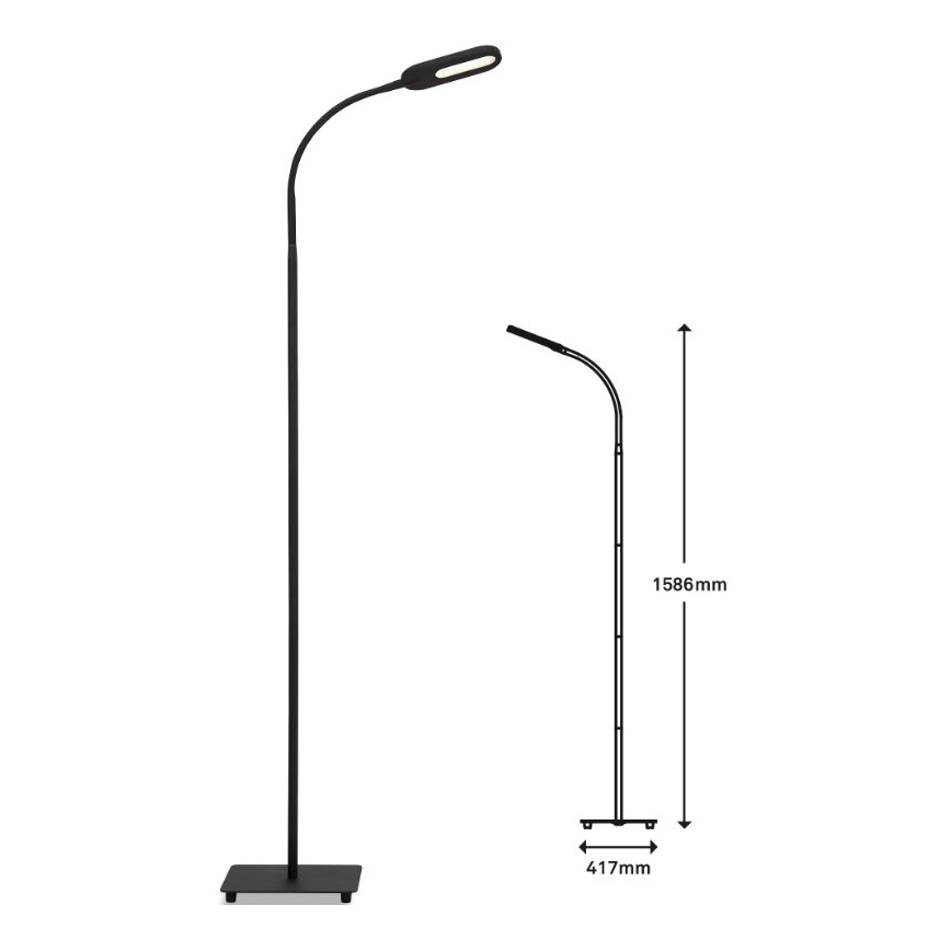 Briloner 1297-015 - Lámpara de pie flexible LED regulable LED/6,6W/230V 3000K/4000K/6000K