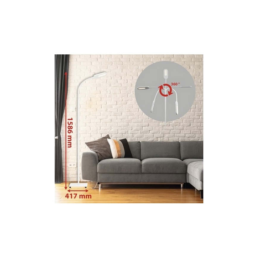 Briloner 1297-016 - LED Regulable táctil Lámpara de pie LED/8W/230V 3000/4000/6000K