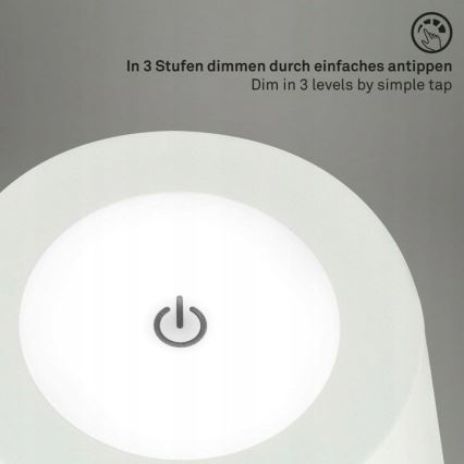 Briloner 1438016 - Lámpara de pie LED táctil regulable LED/3,5W/5V 3000K 130 cm blanco