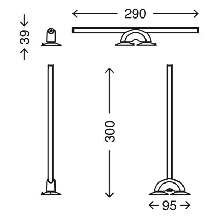 Briloner 2007-019 - Iluminación de Espejo LED Regulable LED/7W/230V 2700-6500K